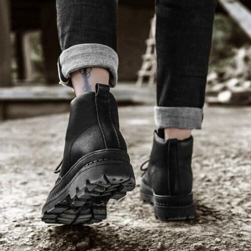 Sneakers High Top Men Mens Sneakers Casual Sneaker Man Shoe Zapatillas Negras Hombre Men Black Shoes High Top Leather 2020 For