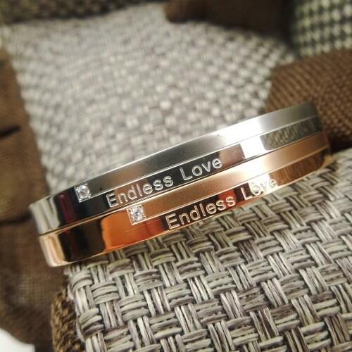 Top Quality Endless love frosted brand Fashion Jewelry Cuff Carter Bracelets Bangles 316L Stainless Steel Bracelets For Women