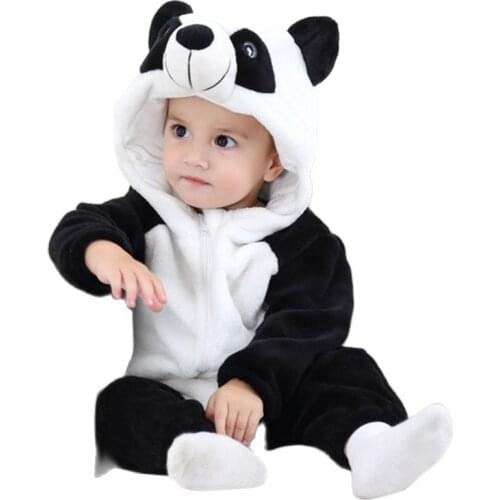 Winter Baby Rompers Panda Newborn Clothes Baby Girls Boys Romper Infant Clothing Flannel Jumpsuit Toddler Babys Sets 0-2 Years