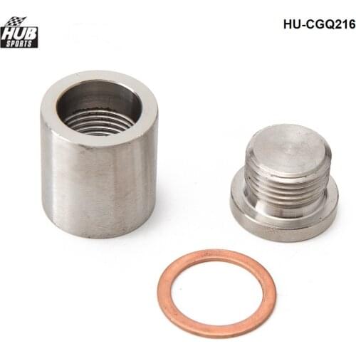 1"Stainless Steel O2 Sensor Exhaust Weld Bung (18mm x 1.5 ) W/ Plug / Cap Kit Racing Sport HU-CGQ216