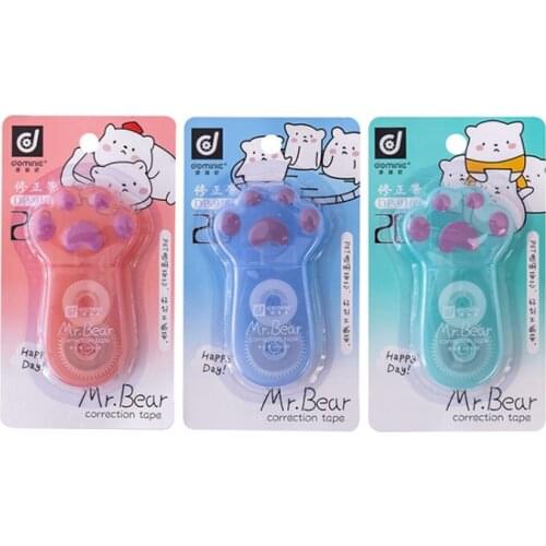 1pc Kawaii Transparent Cat Paw Correction Tape Creative Cute Promotion Stationery 5m Can Replace Corrector Correction Tape