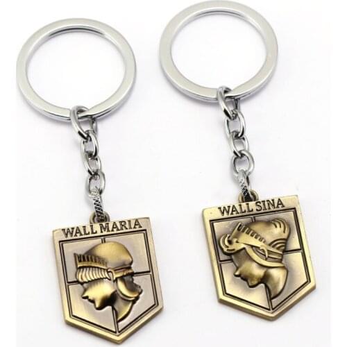 10 PCS/LOT Anime Attack on Titan wall maria wall sina Keychain keyring pendant Toy gifts