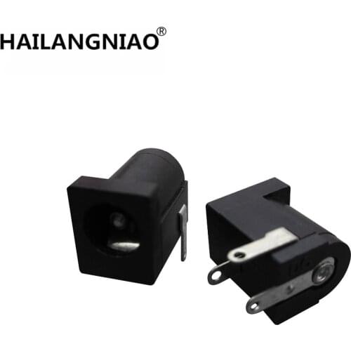 100PCS/LOT High Quality DC Jack DC-005 2.0 DC005 Power Socket, 5.5mm 2.1mm Flat Head Power Female Plug 5.5x2.1MM, Supply Jack