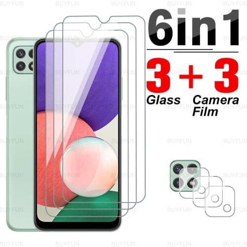 6in1 Camera Lens Film For Samsung A22 5G 6.6inch HD Front Tempered Glass for samsung galaxy a 22 22a galax a22 5g safety glass
