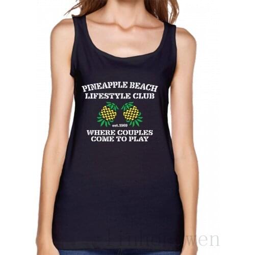 Pineapple Beach Club Swingers Lifestyle Tank Top Top Women O Neck Graphic Loose Spring Autumn Pattern Solid Color Vest