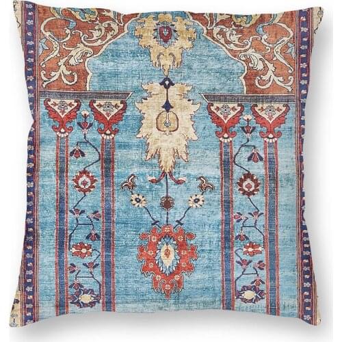 Antique Persian Silk Rug Pillow Case Home Decor Bohemian Cushions Throw Pillow for Living Room Polyester Double-sided Printing