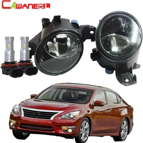 Cawanerl For Nissan Altima 2008 2009 2010 2011 2012 2013 2014 2015 Car Fog Light Lampshade + H11 LED / Halogen Lamp 12V Styling