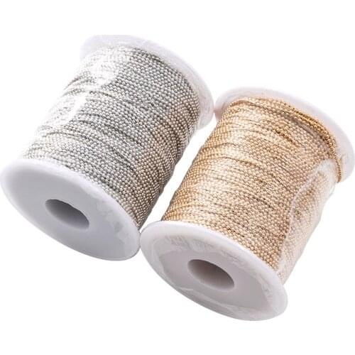 Factory Price Iron Material Eco-Friendly Plated Beads Chain Wholesale Per Roll