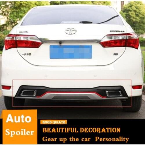 Black ABS Plastic Car Rear Bumper Lip Diffuser For 2014-2017 Toyota Corolla Rear Spoiler Car Trunk Styling High Quality Body kit