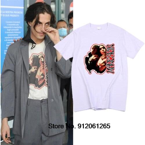 Italian Rock Band Maneskin Same Style T Shirt 2021 New Summer Fashion Men Tops Casual Hip Hop Tee Hombre Camiseta Camisetas