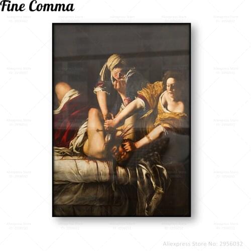 Judith Beheading Holofernes Religious Art Poster Vintage Painting Wall Decor Artemisia Gentileschi Canvas Print Room Decoration