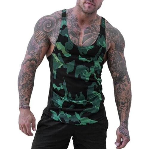 Fitness Camouflage Vest MenS Casual Outdoor Sports Vest Quick Dry Breathable Sports Tank Fashion Sleeveless The I-Shaped Vest