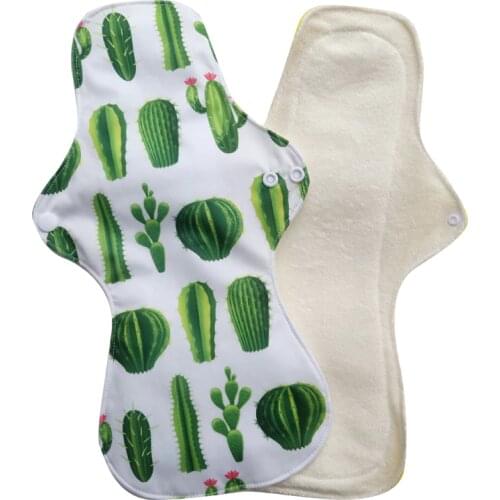 Lecy Eco Life 1pc 13" printed women wings design washable cloth sanitary pads with organic bamboo inner