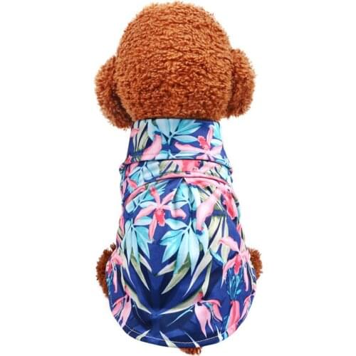 New Pet Dog Summer Hawaiian Flower Shirt Casual Breathable Thin Section Clothes Pet Dog Clothing Cool Summer Cat Dog Shirt Vest