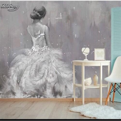 Beibehang Retro back wedding dress clothing shop backdrop custom large fresco non woven fabric wallpaper papel de parede