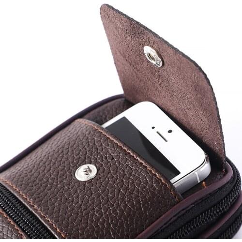 OCARDIAN Luxury Vintage Men Travel Pure Color Leather Men Short Wallet Purse Coin Pocket Male Zipper Bags Men Coin Bag Phone Bag