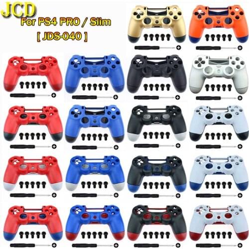 JCD Plastic Hard Shell For PS4 PRO Slim JDS-040 JDS 040 Controller Replacement Housing Shell Case Cover W Screw Tool