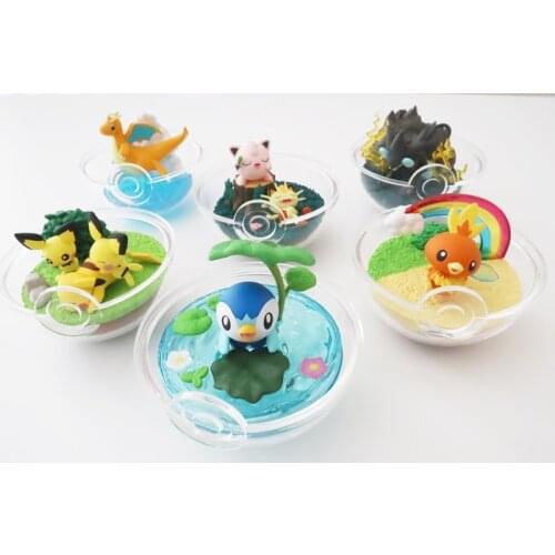 Pokemon CANDY TOY Terrarium Collection Pikachu Pichu Torchic Jigglypuff Meowth Dragonite Piplup Luxray Cute Action Figure Toys