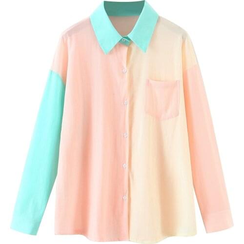 JC·KILIG 2021 Loose Poplin Lapel Long Sleeve Shirt YF7650
