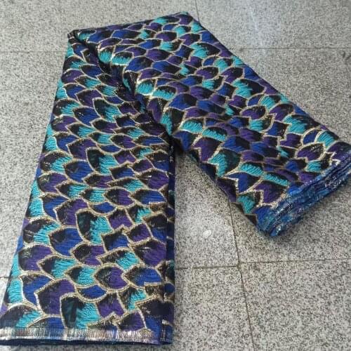 Popular Latest Jacquard Brocade Lace Fabric Tissu Hot Sale African Tulle Mesh Lace Brocade Fabric Nigeria Wedding HD4936