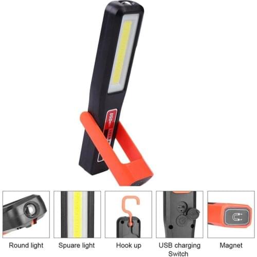Portable COB LED Magnetic Work Light Car Garage Mechanic Home Rechargeable Torch Lamp Outdoor Camping With Lamp Flashlight
