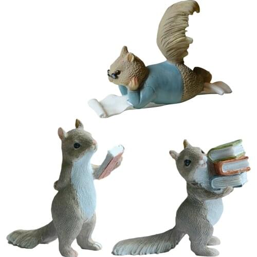 Everyday Collection Easter Decorations For Home Cute Squirrel Figurines Miniature Tabletop Ornaments Fairy Garden Thanksgiving