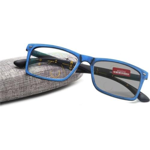 Retro wood grain frame Intelligence Progressive Multifocal Commercial Reading Glasses Bifocal Fashion photochromic reading NX