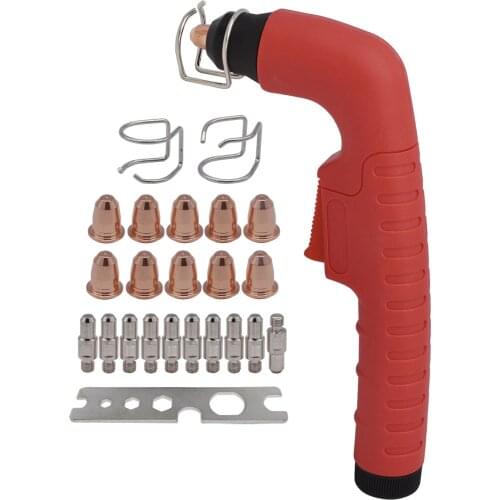S45 Plasma Cutter Torch Head & Plasma Tips PD0116-08 Electrodes PR0110 Spacer Guide CV0010 Consumables Kit 24pcs