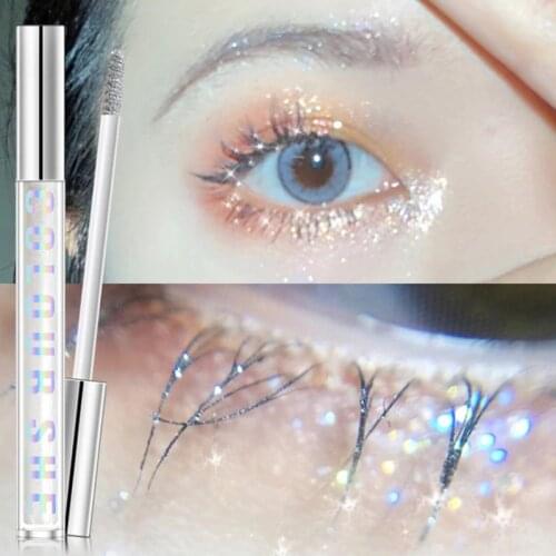 1pcs Diamond Shiny Charm Mascara Volume Waterproof Curling Eyelashes Extension Cosmetics Makeup Silk Quick Dry Glitter Mascara
