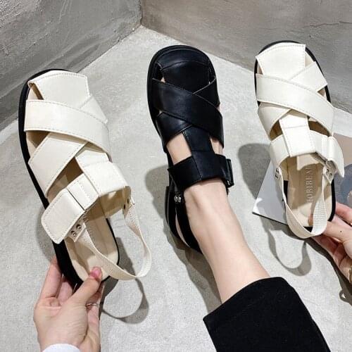Bella Philosophy Wonder PU Square Head Summer Shoes Woman Sandals Hollow Casual Shoes Beach Sandals 2020 Chaussures Femme