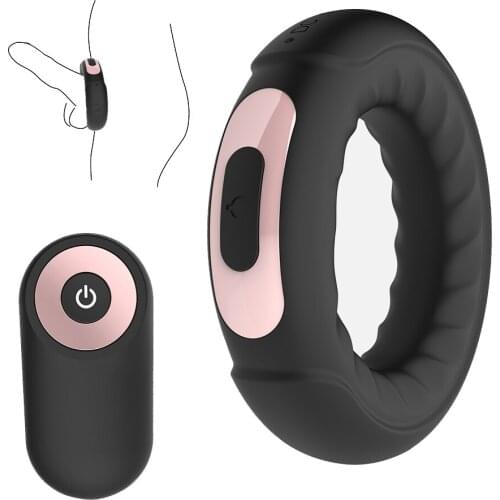 10 Speed Vibrator Penis Ring Silicone Cock Rings Dick Vibrator Male Penis Massage Sex Toys For Men Remote Control Time Delay