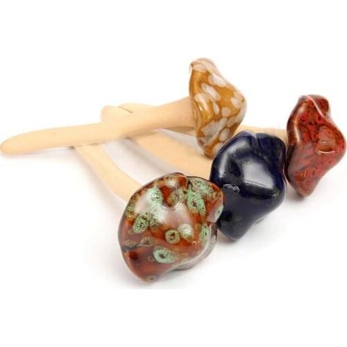 4Pcs Ceramic Toadstools For The Garden Tinkling Mushrooms Garden Ornaments Decor CNIM Hot