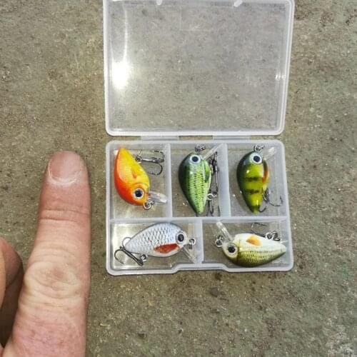 5pcs 1.5g 3cm Mini Wobblers/Crankbait Fishing Lure Artificial Bait Hard Floating Wobbler for Fish Bass Fishing Tackle