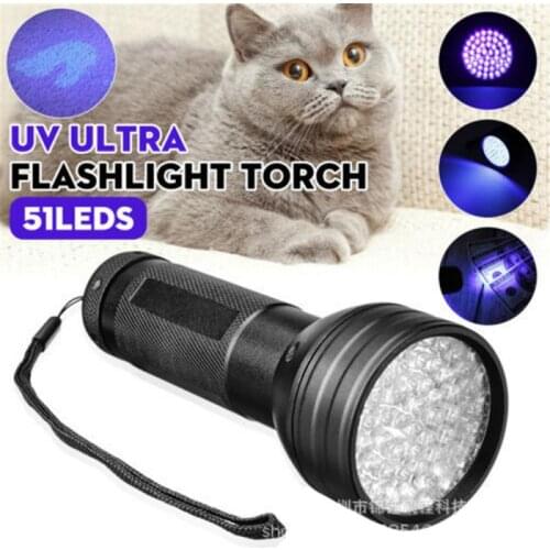 LED UV Flashlight Ultraviolet Torch Mini 51LED Ultraviolet Violet Flashlight Currency Anti-counterfeiting Searchlight Flashlight
