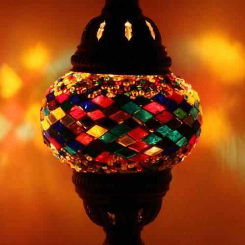 Lampshade mosaic Lamp Night light Colorful Glass Lamp Handcrafted lamparas de mesa mosaic Glass romantic bed light zehra