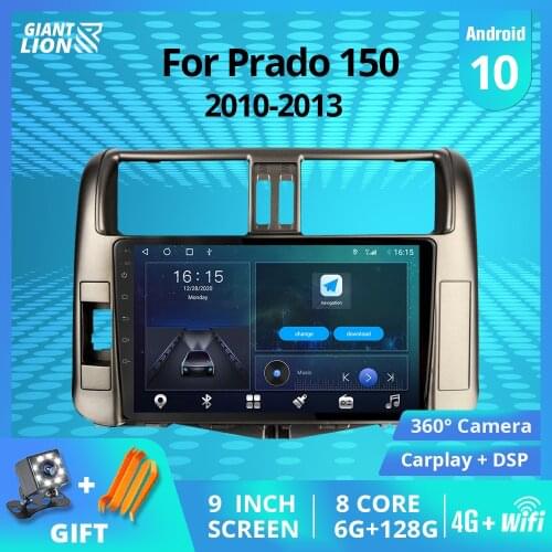 2DIN Android 10 Car Radio For Toyota Prado 150 2010-2013 Auto Radio Stereo Receiver GPS Navigation Car Video Stereo No 2DIN DVD