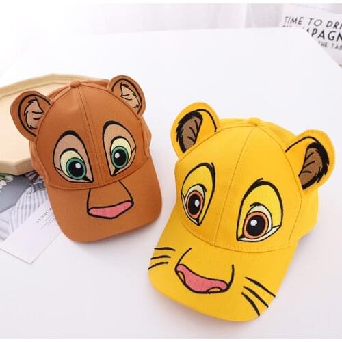 New Disney The Lion King Baby Boy Childrens Hat Summer Simba Childrens Baseball Cap Baby Hat for Spring Adjustable Hat