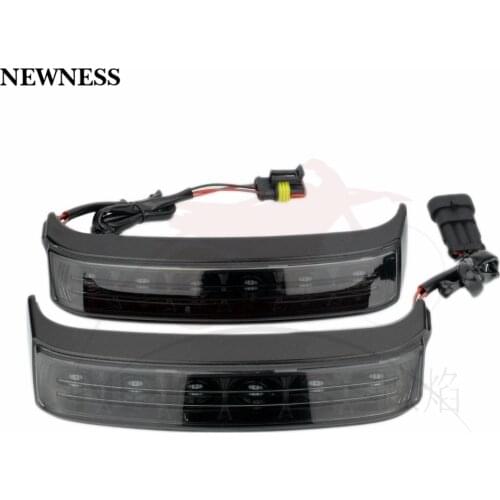 Black Chrome Smoke Lens Saddlebag Housing Tail Run Brake Turn Light Lamp LED For Harley Touring Street Glide 2014 2015 2016 2017