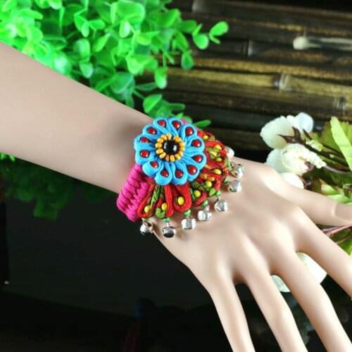 Flower bracelet ethnic style original hand made jewelry
