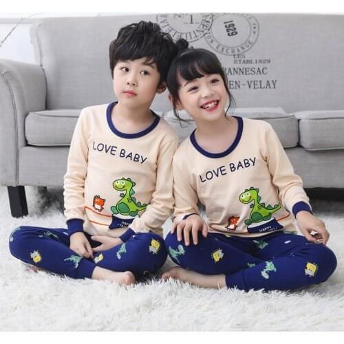 Children Pajamas Set Boys Cartoon Dinosaur Pyjamas Kids Cotton Sleepwear Sets Child Baby Nightwear Christmas Pajamas For Girls