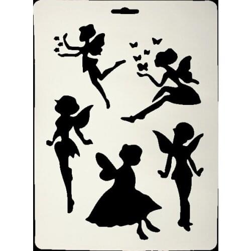 DIY Scrapbooking Angelbaby Girl Template Baking Kitchen Decorating Cake Stencil Spray Flowers Hellow Template Embossing Folders