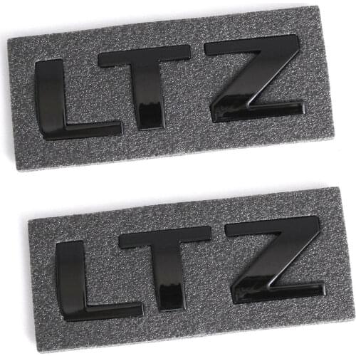 2x Glossy Black LTZ Fender Rear Emblem for Chevrolet Silverado Suburban Tahoe