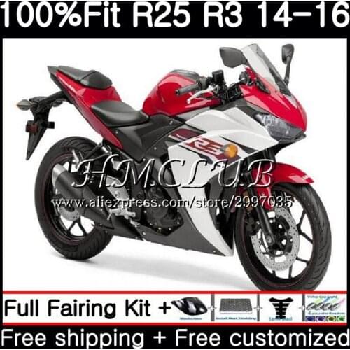 Injection For YAMAHA YZF-R3 YZFR25 2014 2015 2016 2017 10HC19 Stock red YZF-R25 YZF R3 R25 R 25 YZFR3 14 15 16 17 Fairing kit