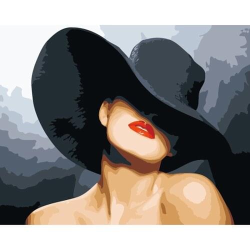 Gatyztory DIY HandPainted Oil Painting Elegant Lady Painting By Numbers Canvas Colouring Unique Gift Home Decor 60x75cm