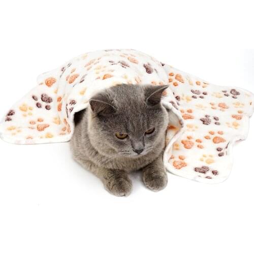 Pet Cat Blanket Winter Dog Bed Mat Cat Paw Claw Dog Towel Rug Warm Sleeping Mattress Small Dogs Cats Coral Fleece Pet Supplies