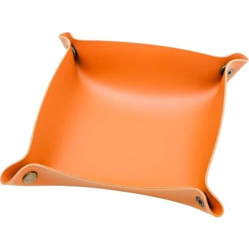 Leather Jewelry Tray Watch Coin Change Key Phone Catchall Valet Tray for Storage Nightstand Organizer