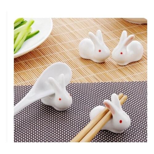 Kitchen Japanese Cute rabbit chopsticks rack chopsticks holder