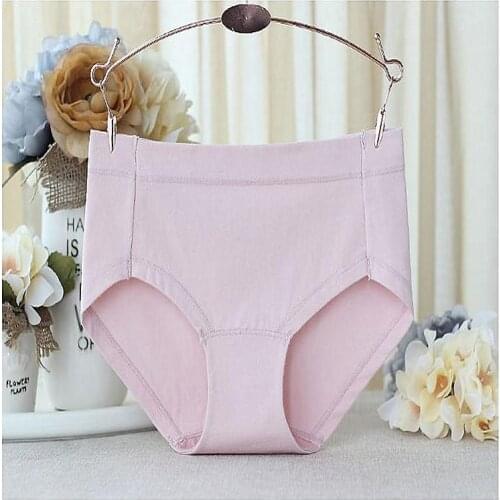 LN M - XXL Womens cotton panties womens cotton briefs mis-rise female cotton panties 4 pieces