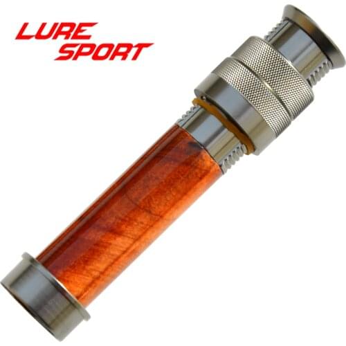 LureSport wood aluminum Fly reel seat with End Cap Aluminum Fishing Rod Building Component Repair fly rod DIY Accessory