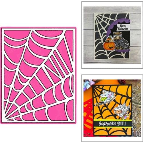 2020 New Halloween Rectangle Metal Cutting Dies For DIY Embossing Spider Web Background Greeting Card Paper Album Scrapbooking